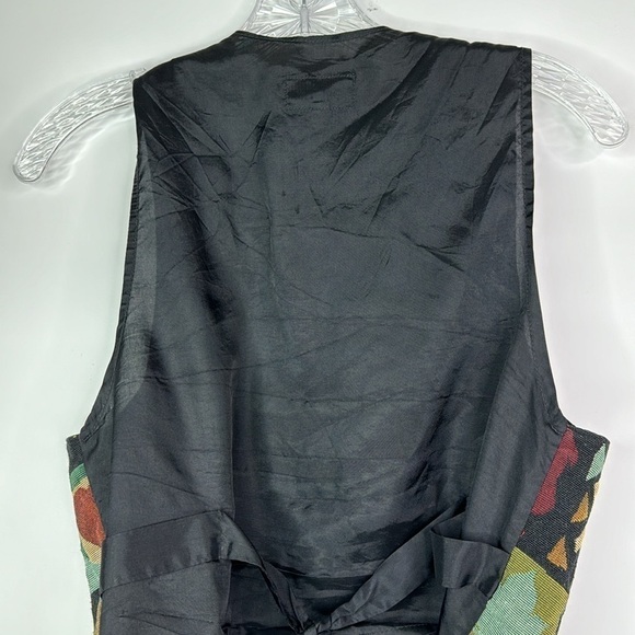 Vintage Samara Wildlife Moose Fish Abstract Black Vest Size Medium - Picture 5 of 8